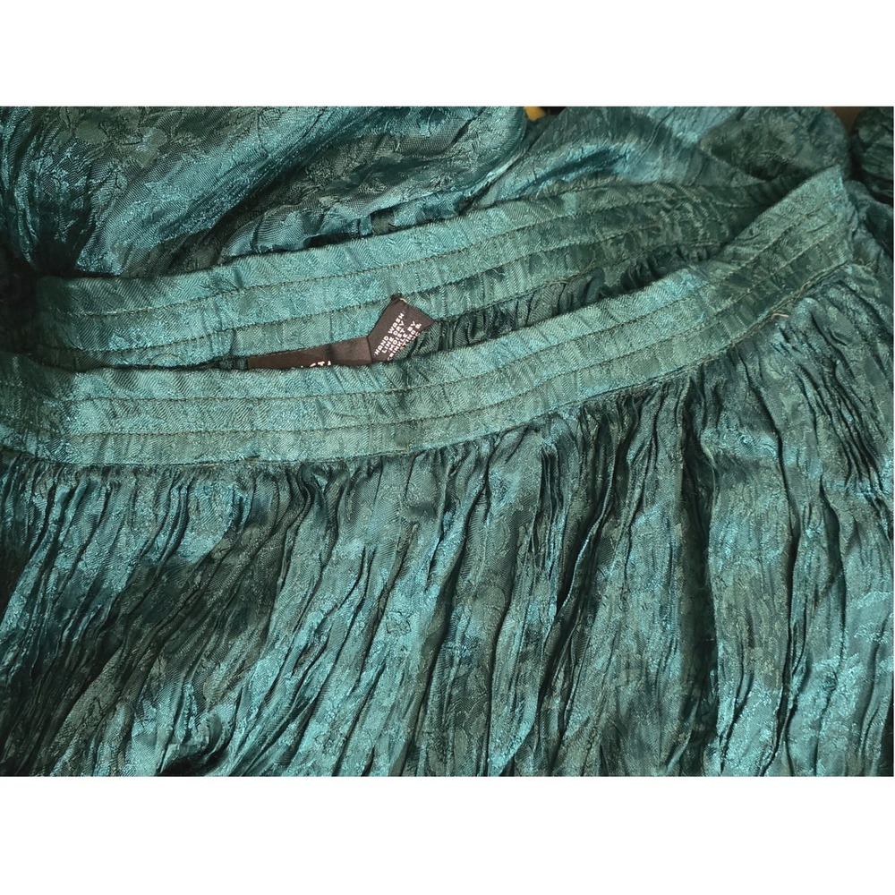 PASTA Teal Crinkle Maxi Skirt Boho Festival Flowy Size Medium - Picture 8 of 8